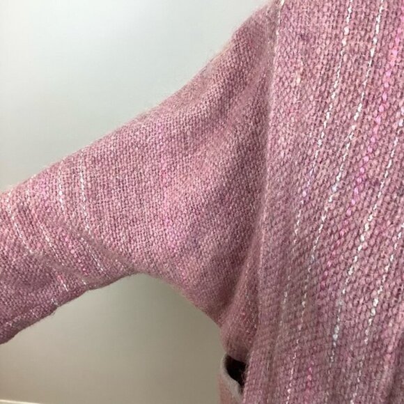 VINTAGE HANDWOVEN WOOL MOHAIR PINK JACKET By JANET KNIGHT S - Picture 11 of 16